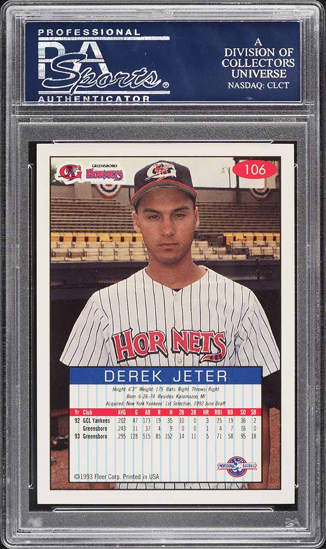 1993 Fleer Excel Derek Jeter ROOKIE #106 PSA 10 GEM MINT
