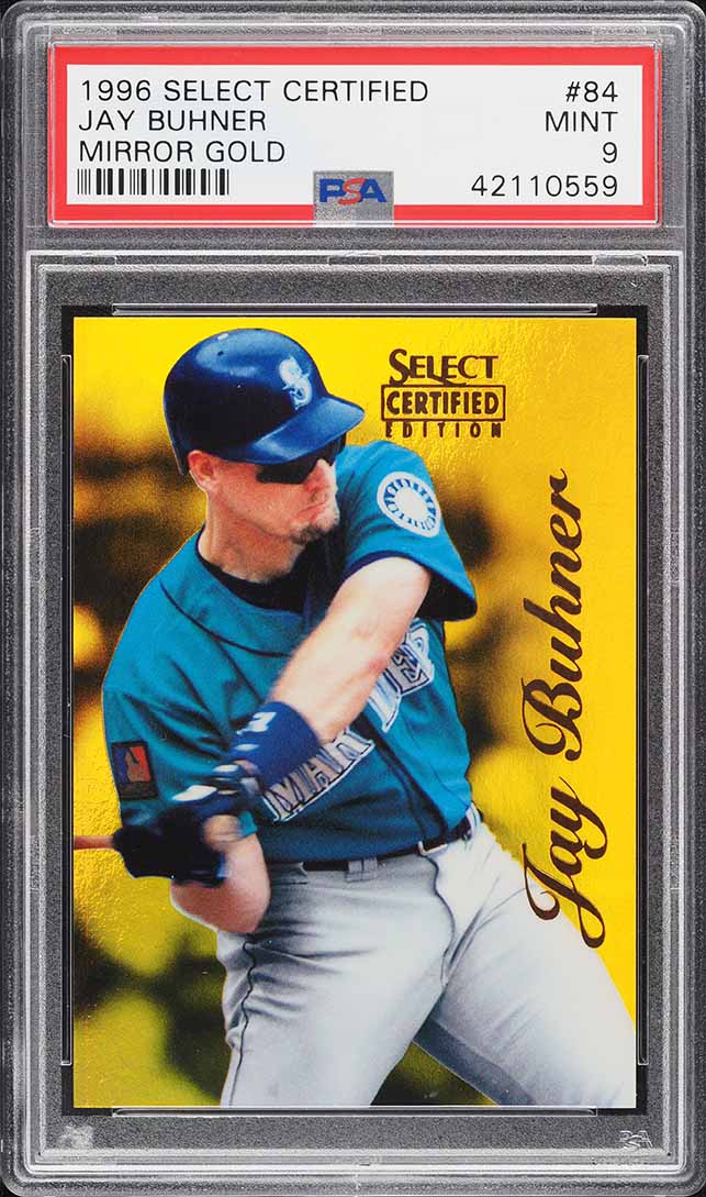 1996 Select Certified Mirror Gold Jay Buhner /30 #84 PSA 9 MINT on