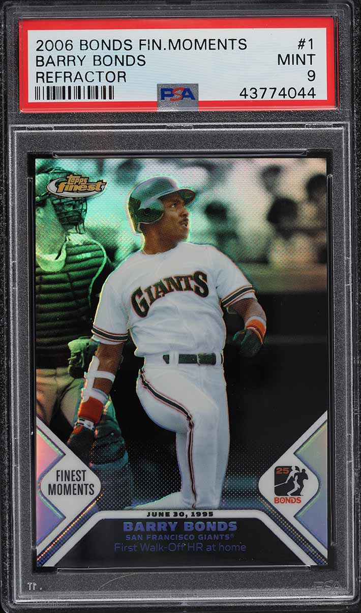 2006 Finest Bonds Finest Moments Refractor Barry Bonds #1 PSA 9 MINT