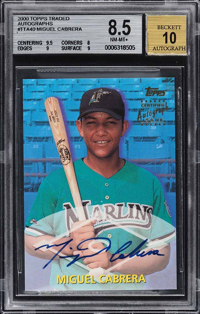 2000 Topps Traded Miguel Cabrera ROOKIE AUTO #TTA40 BGS 8.5 NM-MT+