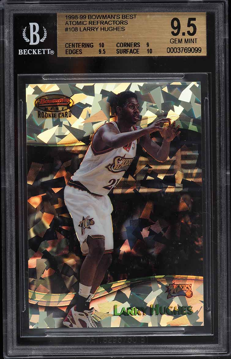 1998 Bowman's Best Atomic Refractor Larry Hughes ROOKIE /100 #108 BGS 9.5 GEM