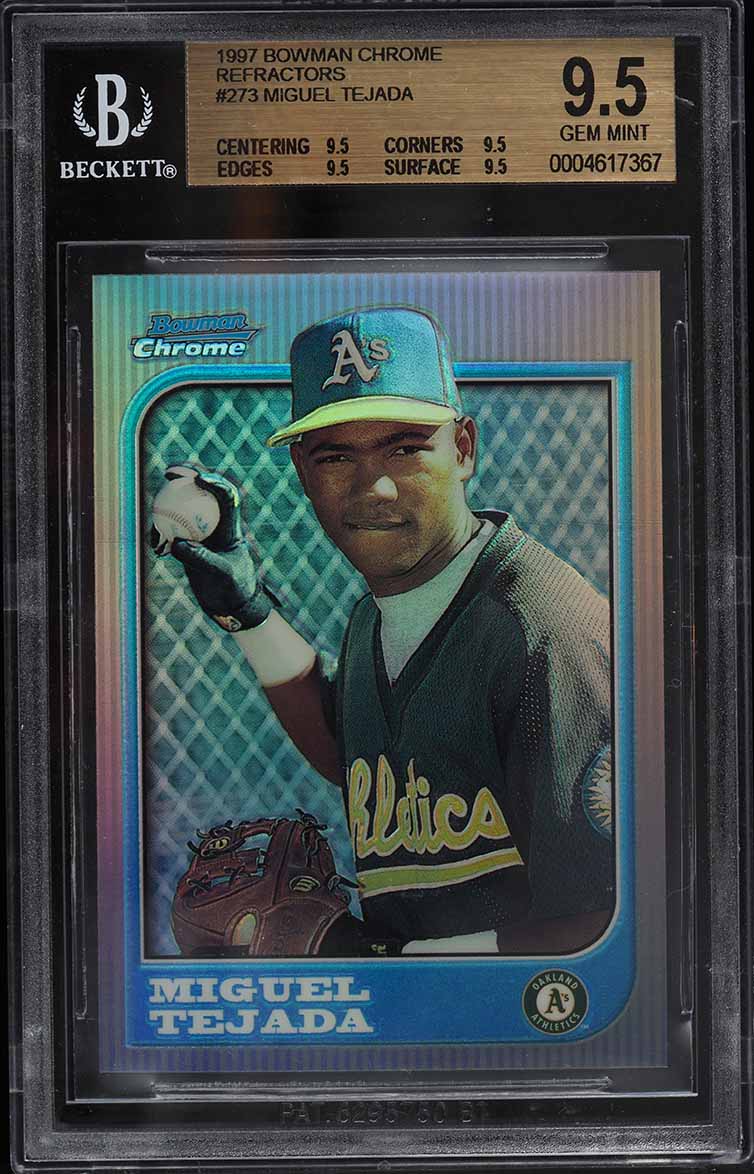 1997 Bowman Chrome Refractor Miguel Tejada ROOKIE #273 BGS 9.5 GEM MINT
