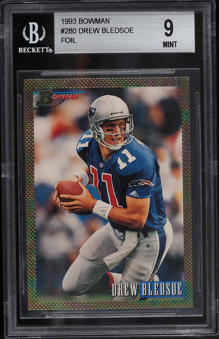 1993 Bowman Football Foil Drew Bledsoe ROOKIE #280 BGS 9 MINT