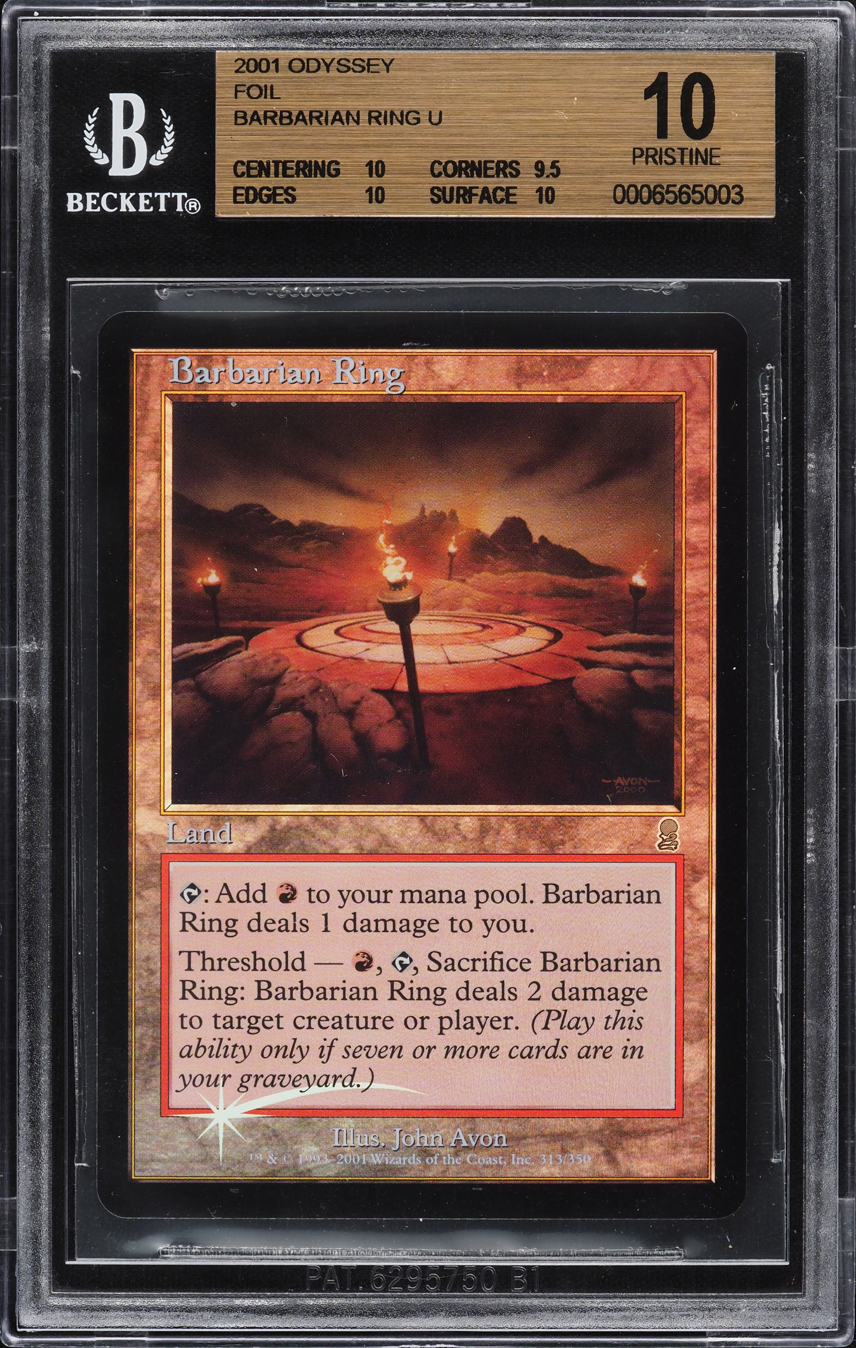 2001 Magic The Gathering MTG Odyssey Foil Barbarian Ring U BGS 10