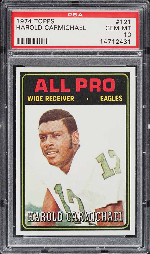 1974 Topps Football Harold Carmichael ROOKIE, ALL-PRO #121 PSA 10 GEM MINT