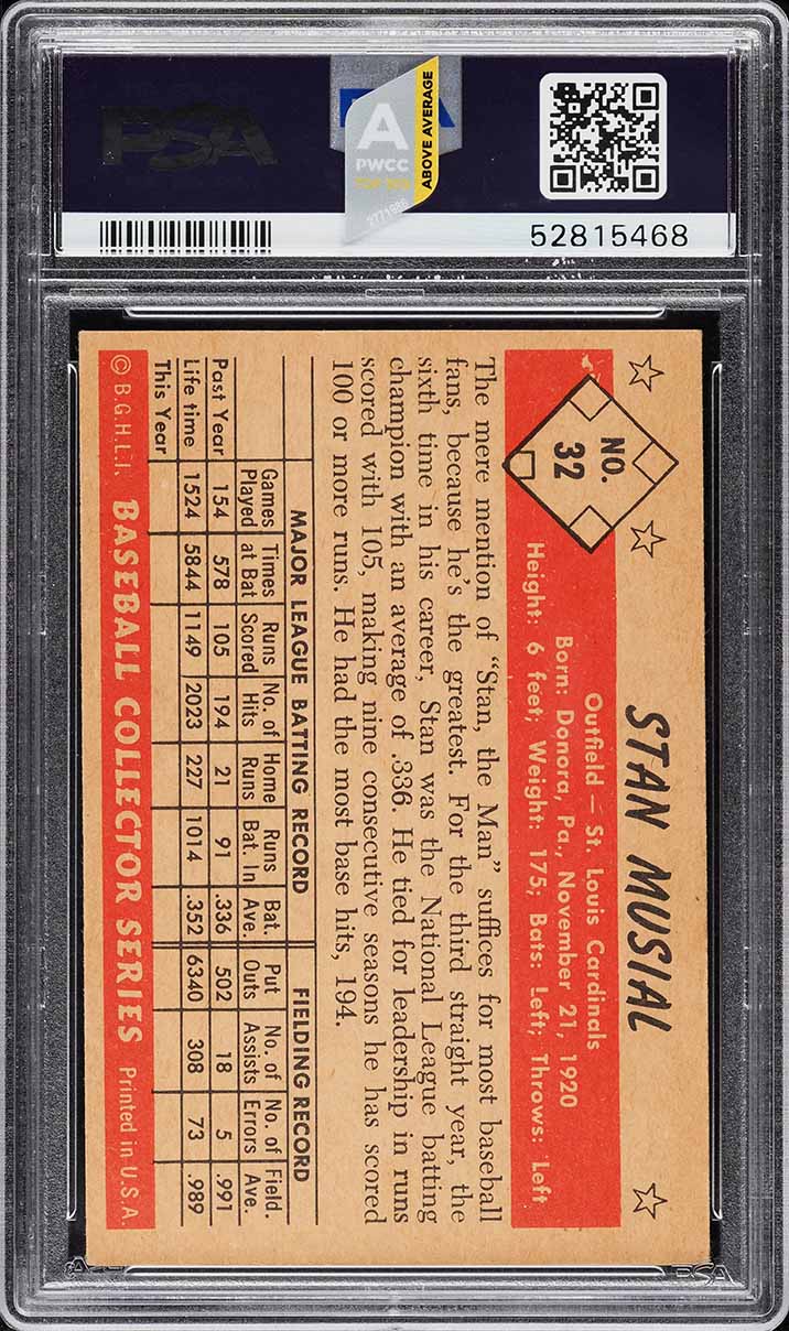 1953 Bowman Color Stan Musial #32 PSA 4 VGEX
