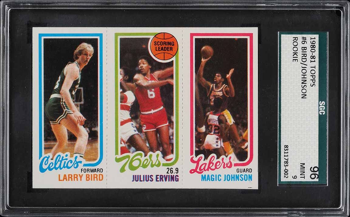 1980 Topps Basketball Larry Bird Julius Erving Magic Johnson ROOKIE SGC 9 MINT