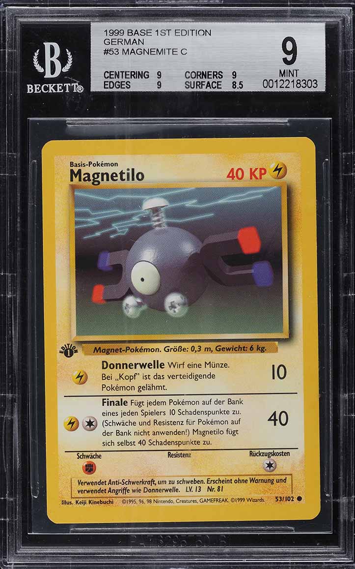 1999 Pokemon Base Set Shadowless 1st Edition Grey Stamp Magnemite #53 BGS  8.5 on Fanatics Collect
