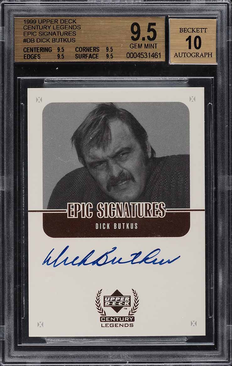 1999 Upper Deck Century Legends Epic Signatures Dick Butkus AUTO BGS 9.5 GEM