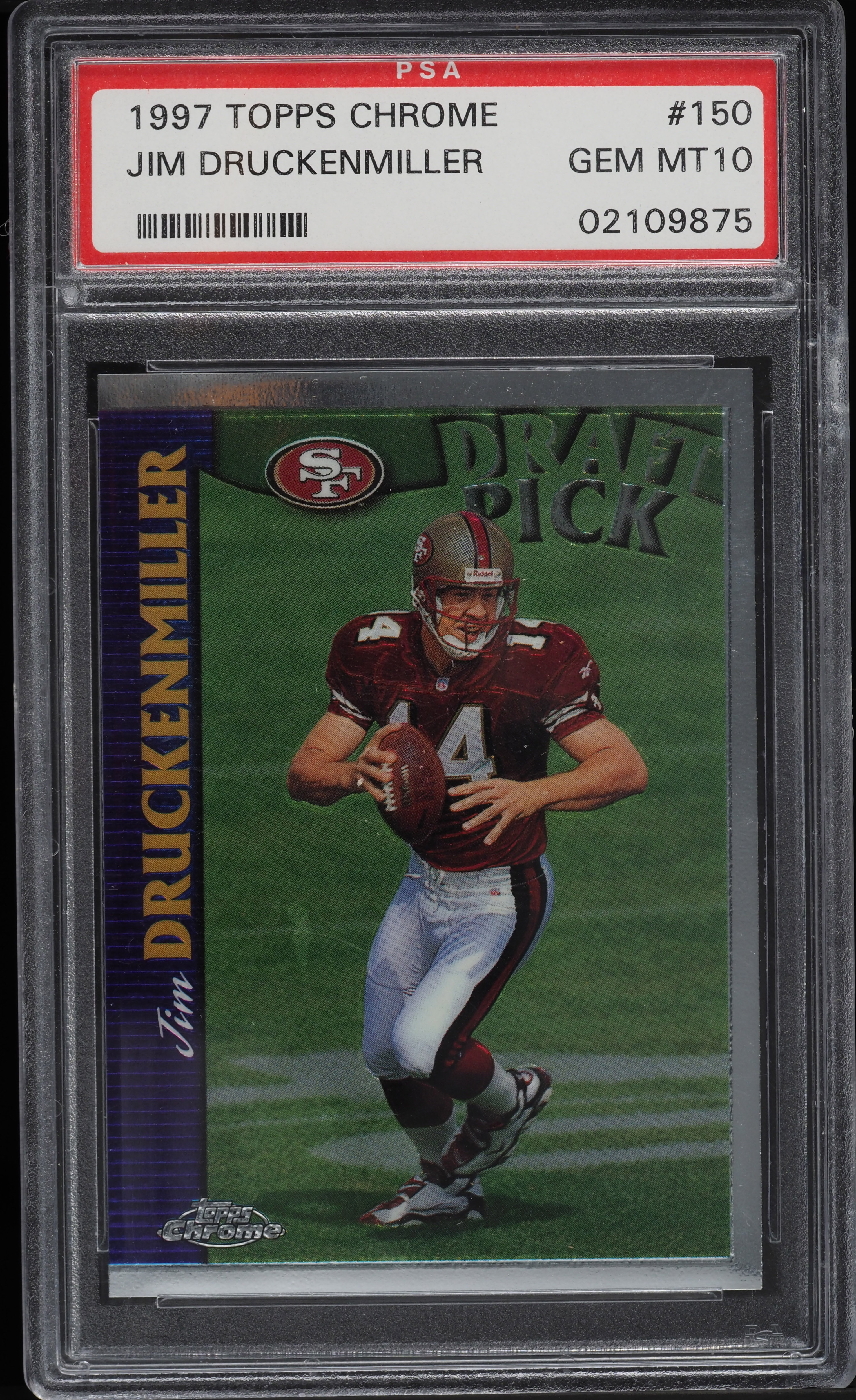 1997 Topps Chrome Jim Druckenmiller ROOKIE #150 PSA 10 GEM MINT on