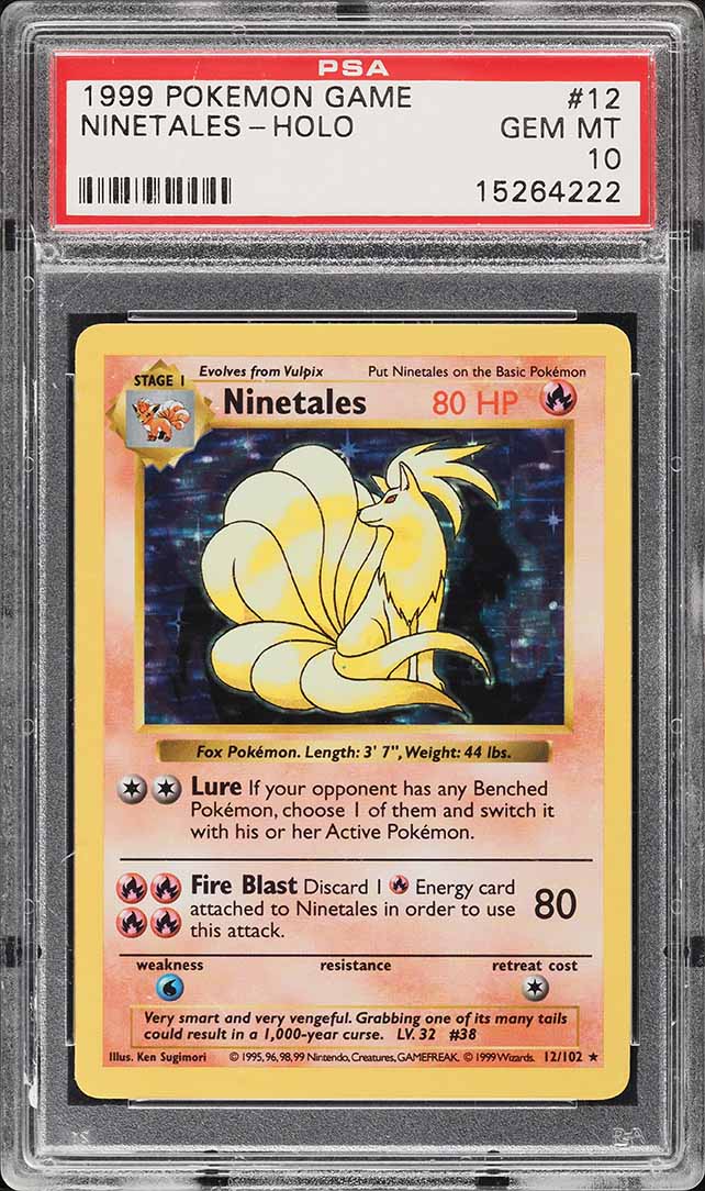 1995 ninetales pokemon card 1999 Holo Rare Ninetails Pokémon Base Set PSA 8 – Kollector's Nest main image 1