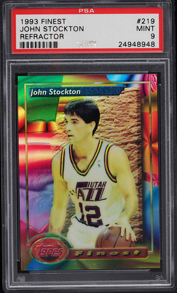 1993 Finest Refractor John Stockton #219 PSA 9 MINT