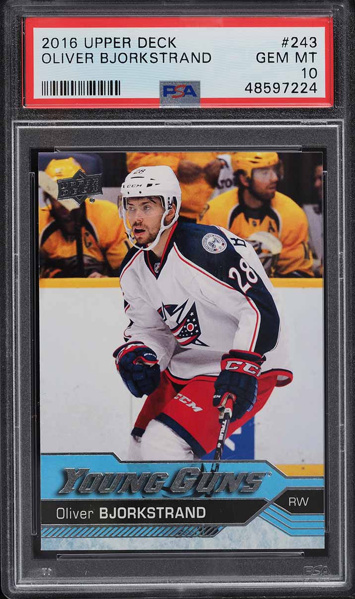 2016 Upper Deck Young Guns Oliver Bjorkstrand ROOKIE RC #243 PSA 10 GEM MINT