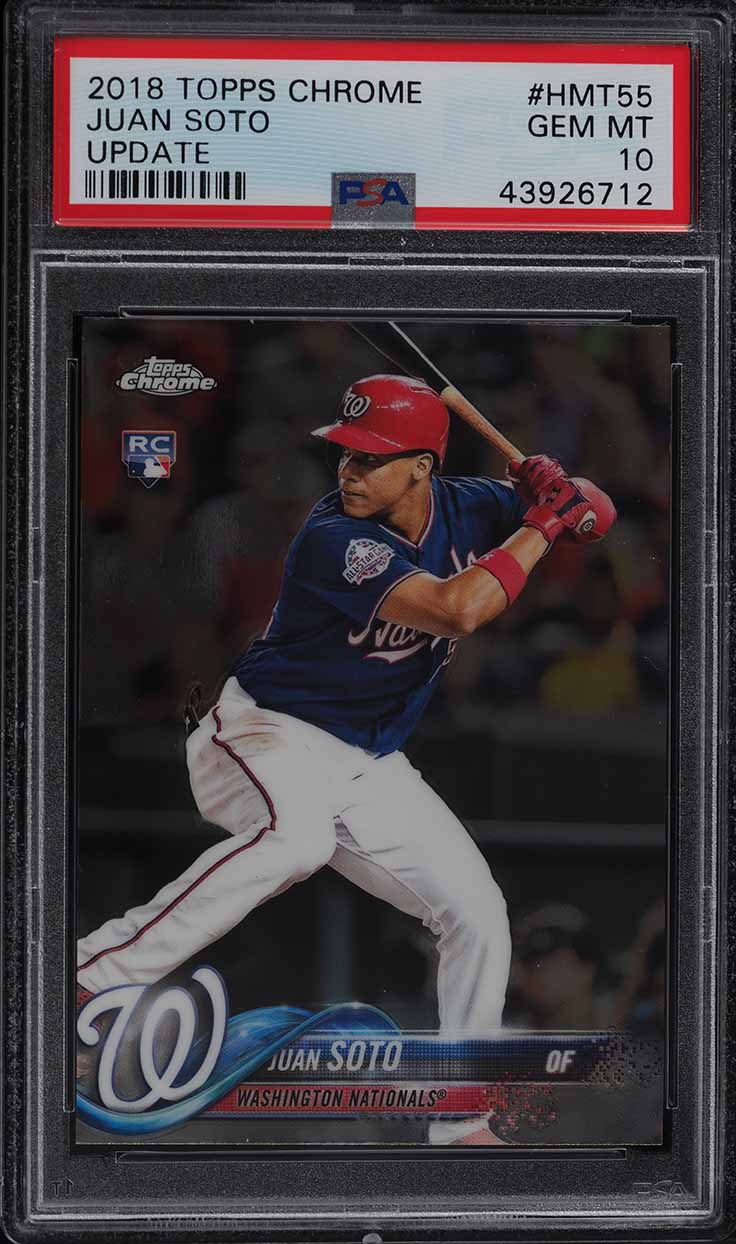 2018 Topps Chrome Update Juan Soto ROOKIE RC #HMT55 PSA 10 GEM MINT