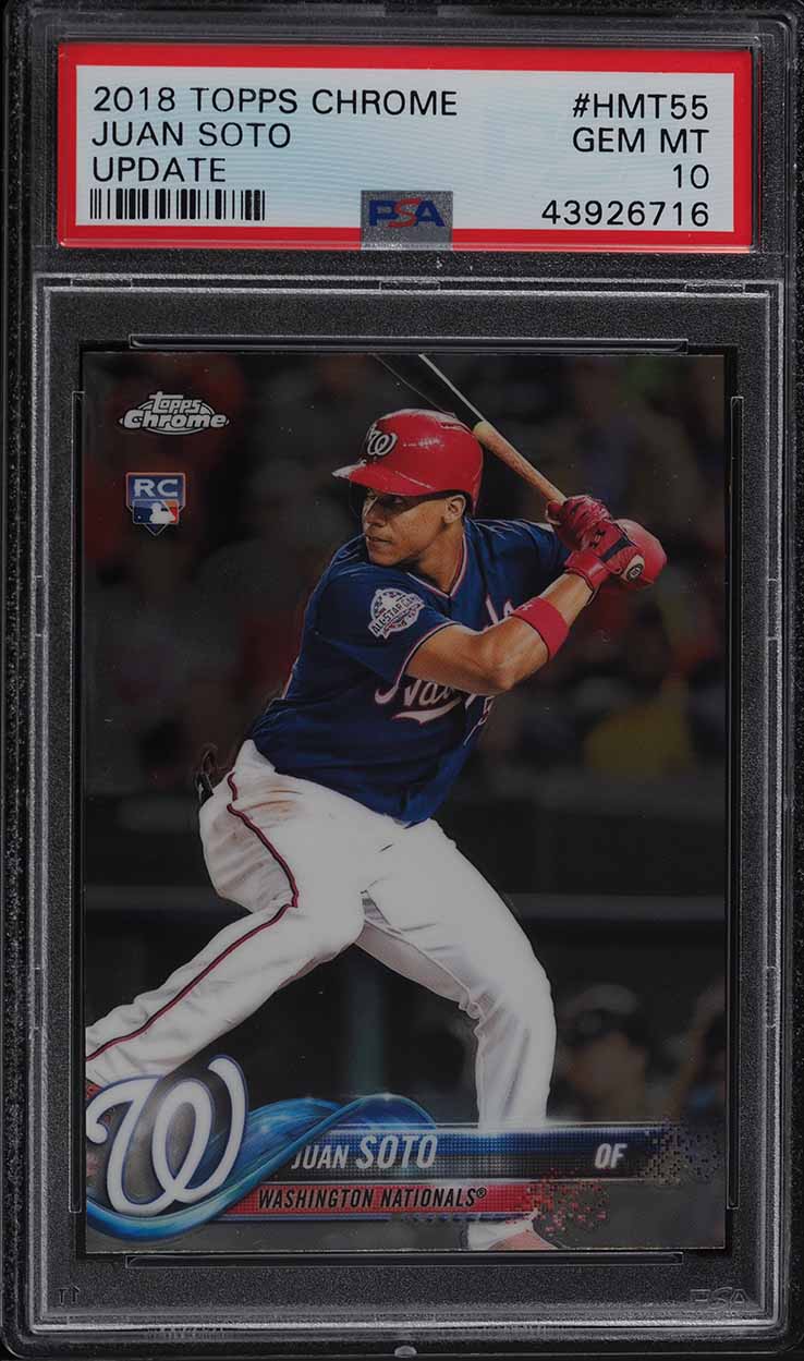 2018 Topps Chrome Update Juan Soto ROOKIE RC #HMT55 PSA 10 GEM MINT