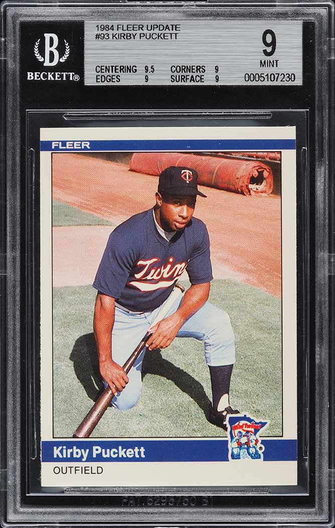 1984 Fleer Update Kirkby Puckett ROOKIE #U-93 BGS 9 MINT
