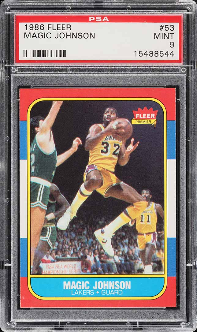 1986 Fleer Basketball Magic Johnson #53 PSA 9 MINT