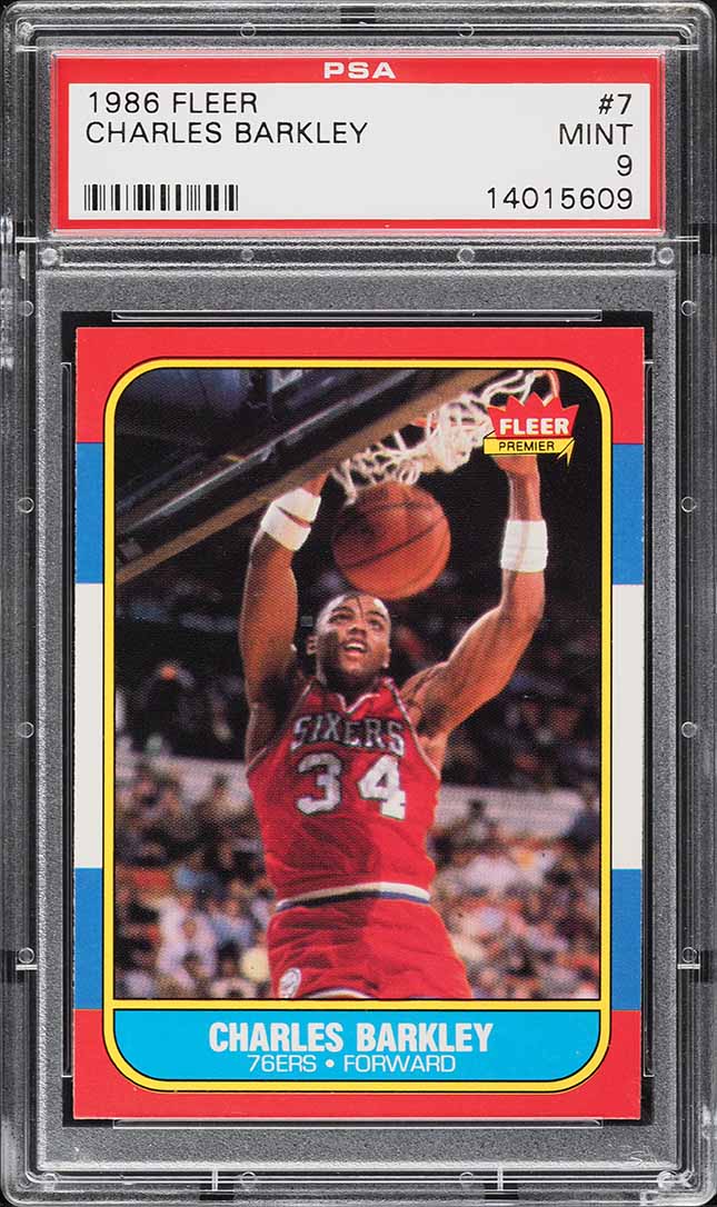 1986 Fleer Basketball Charles Barkley ROOKIE #7 PSA 9 MINT