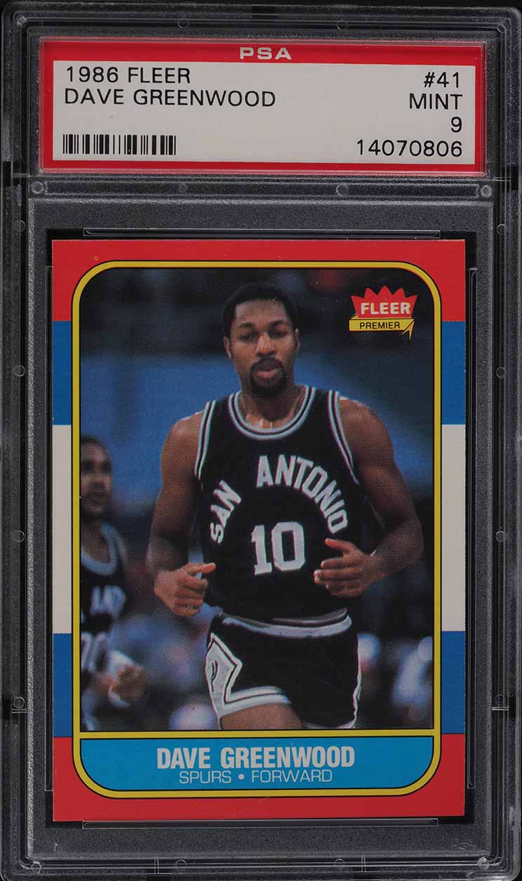 1986 Fleer Basketball Dave Greenwood #41 PSA 9 MINT