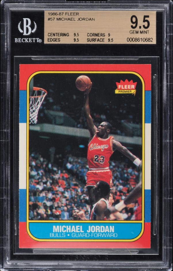 1986 Fleer Basketball Michael Jordan ROOKIE #57 BGS 9.5 GEM MINT