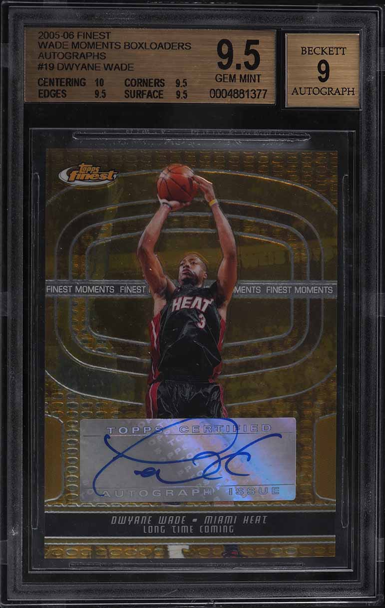 2005 Finest Moments Boxloaders Dwyane Wade AUTO 5/5 #19 BGS 9.5 GEM MINT