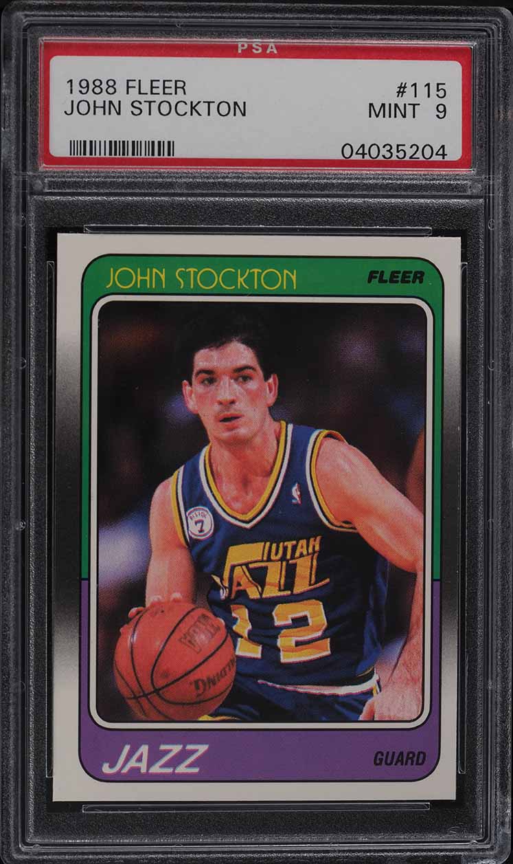 1988 Fleer Basketball John Stockton ROOKIE #115 PSA 9 MINT
