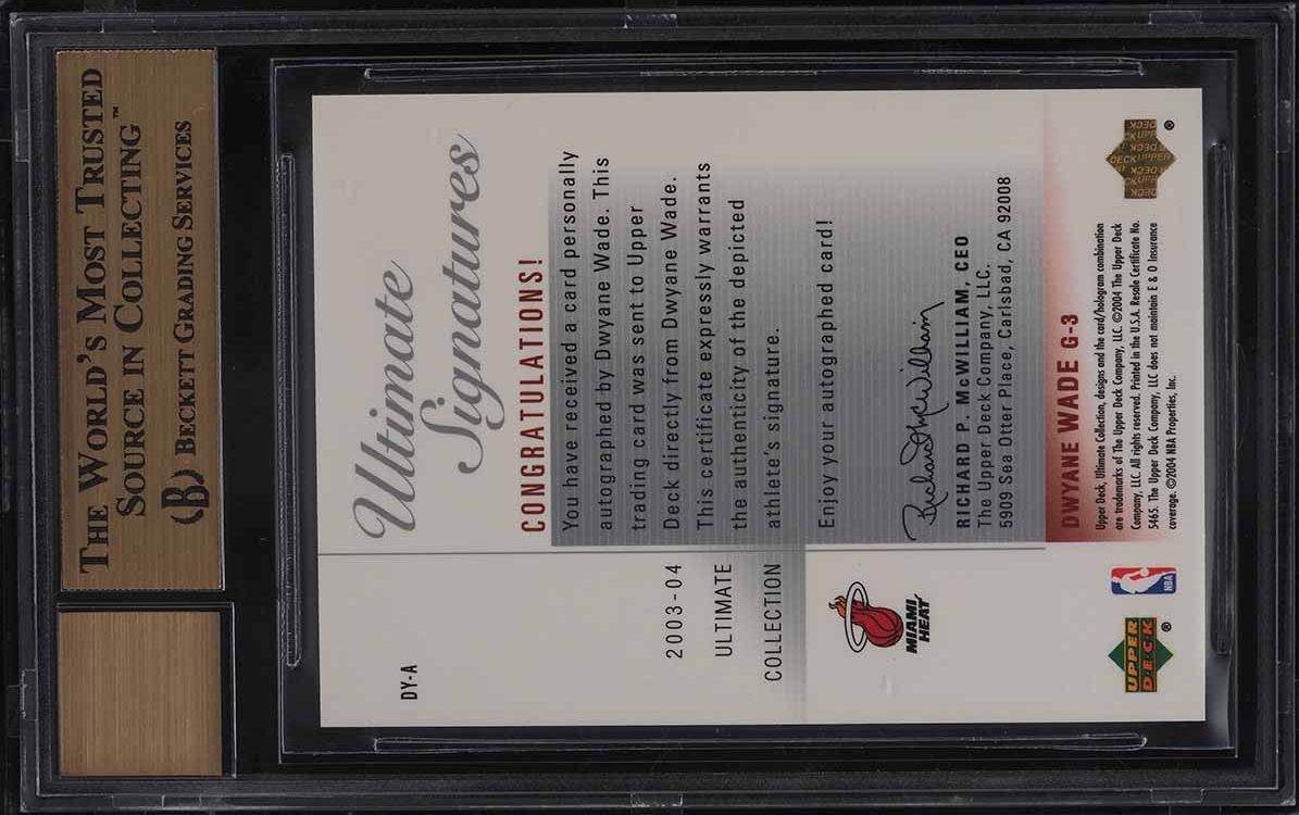 2003 Ultimate Collection Signatures Dwyane Wade ROOKIE RC AUTO BGS 9.5 GEM MINT