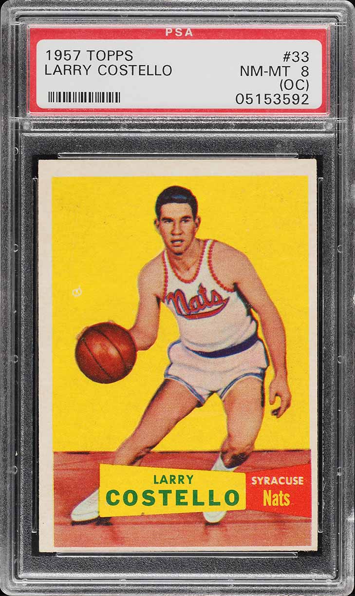 1957 Topps Basketball Larry Costello ROOKIE #33 PSA 8(oc) NM-MT