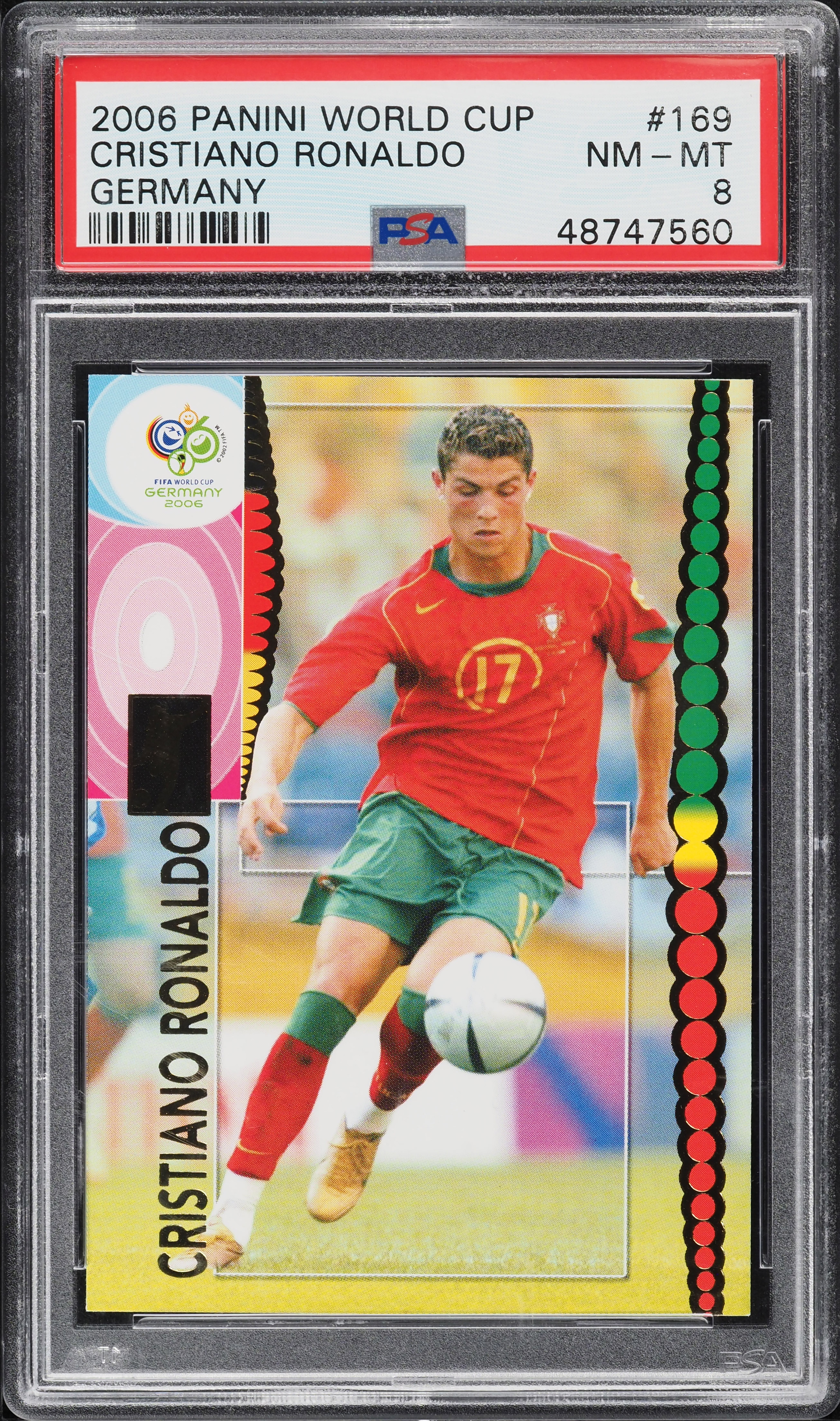 2006 Panini World Cup Germany Cristiano Ronaldo #169 PSA 8 NM-MT