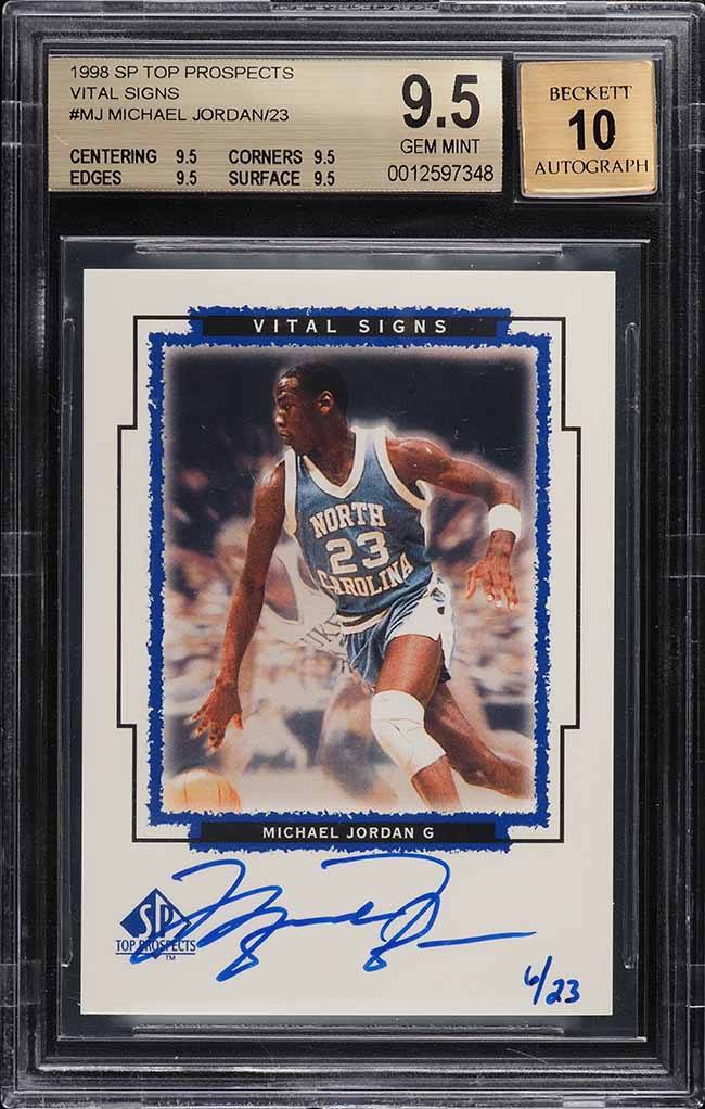 1999 SP Top Prospects Vital Signs Michael Jordan AUTO /23 #MJ BGS 9.5 GEM MINT
