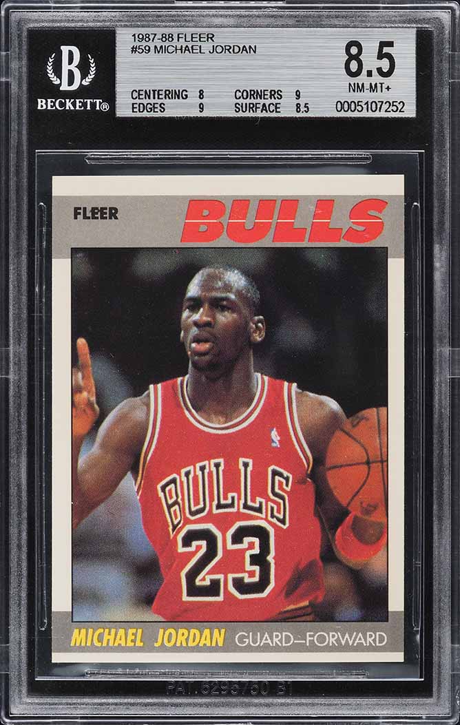 1987 Fleer Basketball Michael Jordan #59 BGS 8.5 NM-MT+