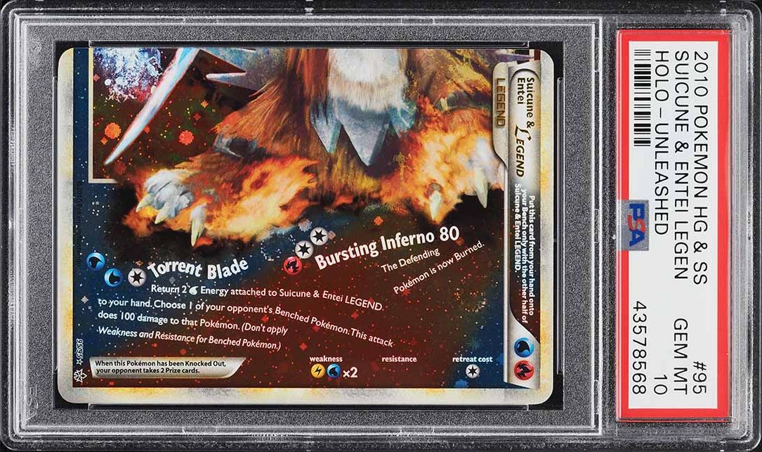 2010 Pokemon Heartgold & Soulsilver Unleashed Suicune & Entei Legend #95  PSA 5 EX on Fanatics Collect
