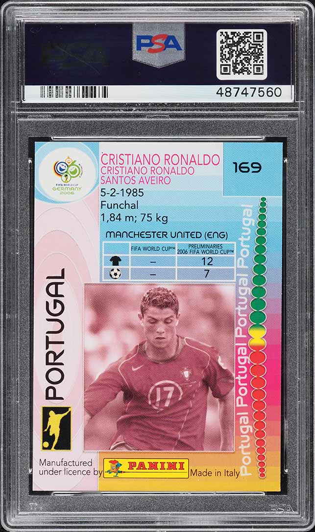 2006 Panini World Cup Germany Cristiano Ronaldo #169 PSA 8 NM-MT