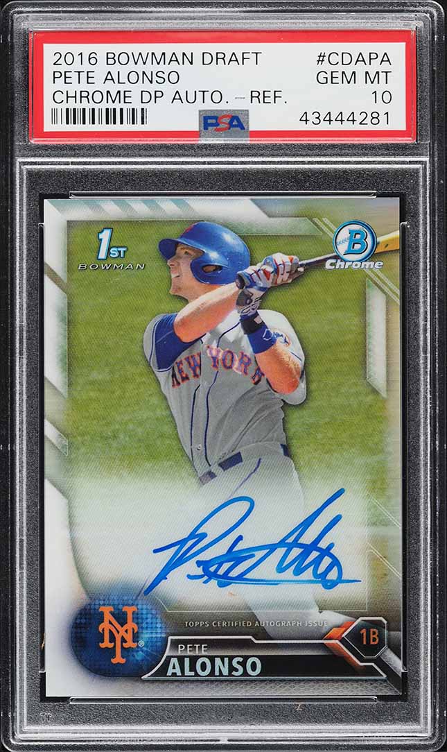 2016 Bowman Chrome Refractor Pete Alonso ROOKIE RC AUTO /499 PSA 10 GEM MINT