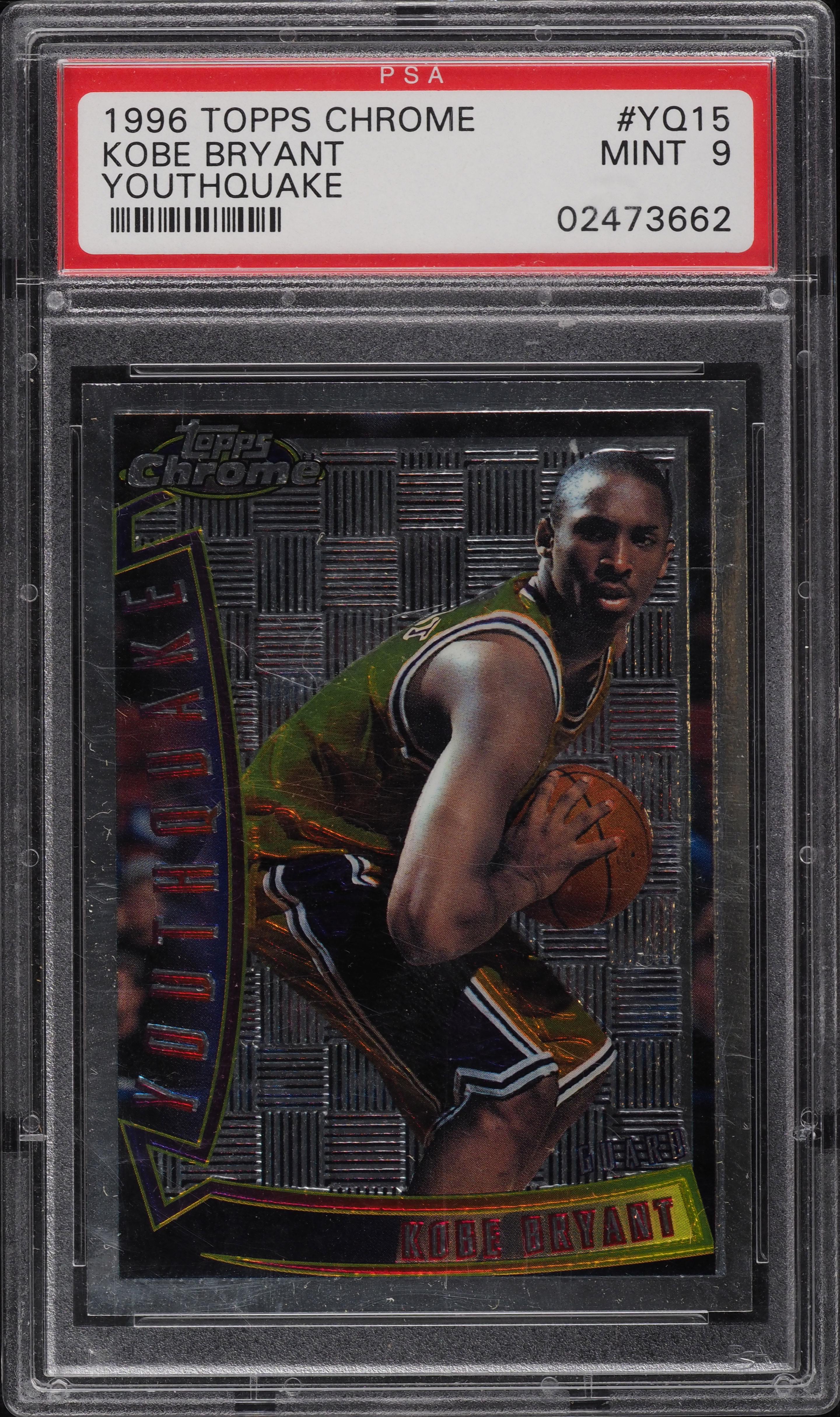 その他 1996 Topps Chrome Youthquake Kobe 1996 Topps Chrome Youthquake Kobe Bryant ROOKIE RC #YQ15 PSA 9