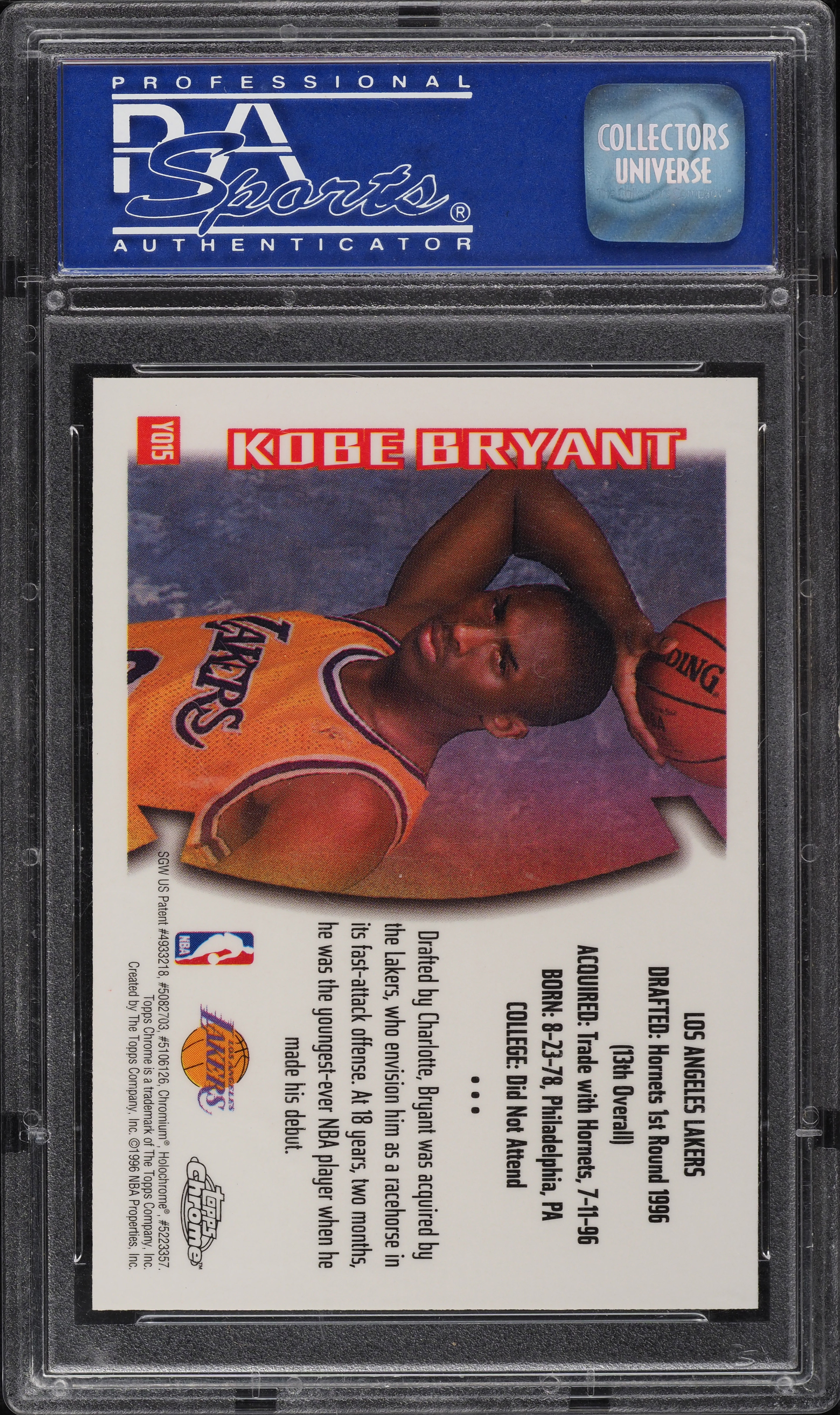 1996 Topps Chrome Youthquake Kobe Bryant ROOKIE RC #YQ15 PSA 9