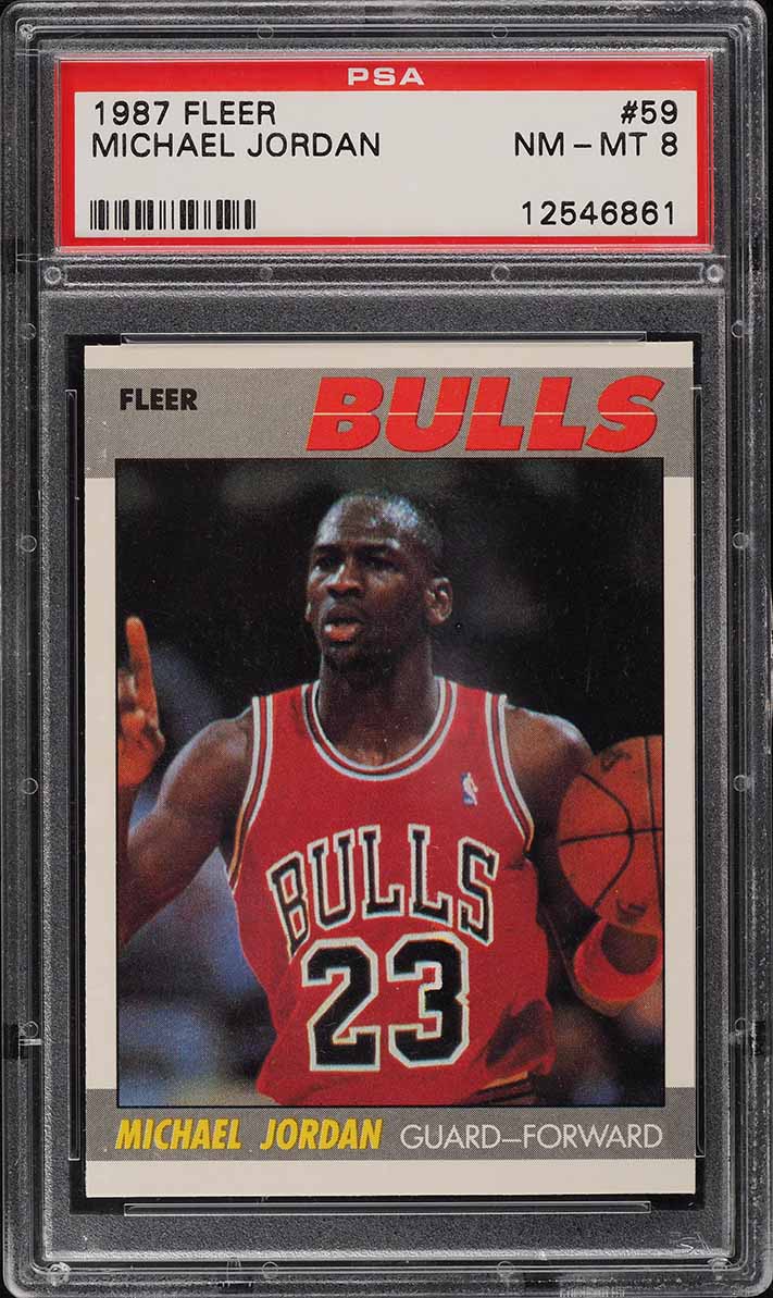 1987 Fleer Basketball Michael Jordan #59 PSA 8 NM-MT