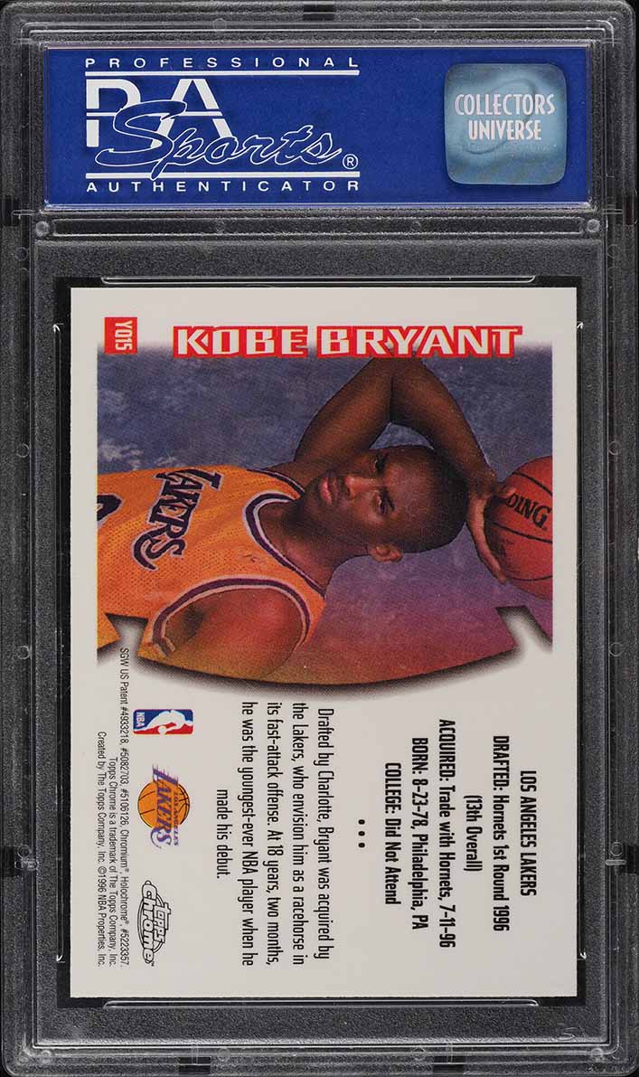 1996 Topps Chrome Youthquake Kobe Bryant ROOKIE RC #YQ15 PSA 9