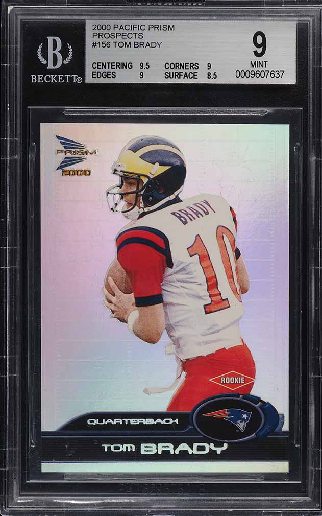 2000 Pacific Prism Prospects Tom Brady ROOKIE RC /1000 #156 BGS 9 MINT