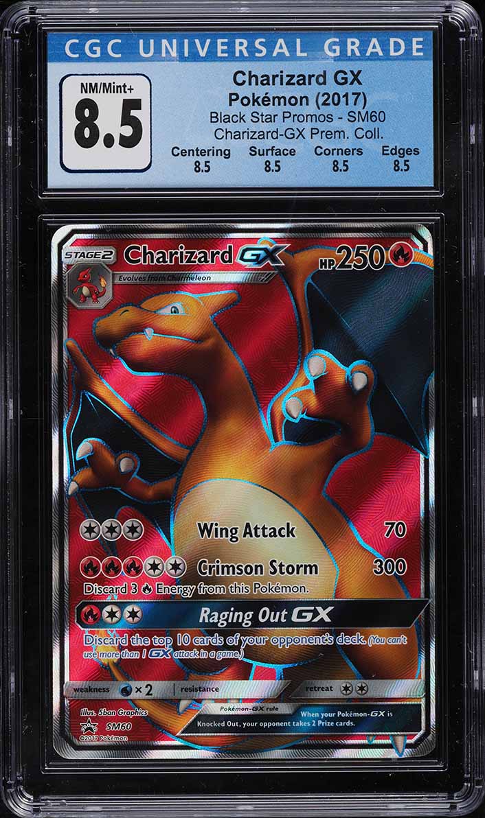 2017 Pokemon S&M Black Star Promo Premium Full Art Charizard GX #SM60 CGC  8.5 on Fanatics Collect