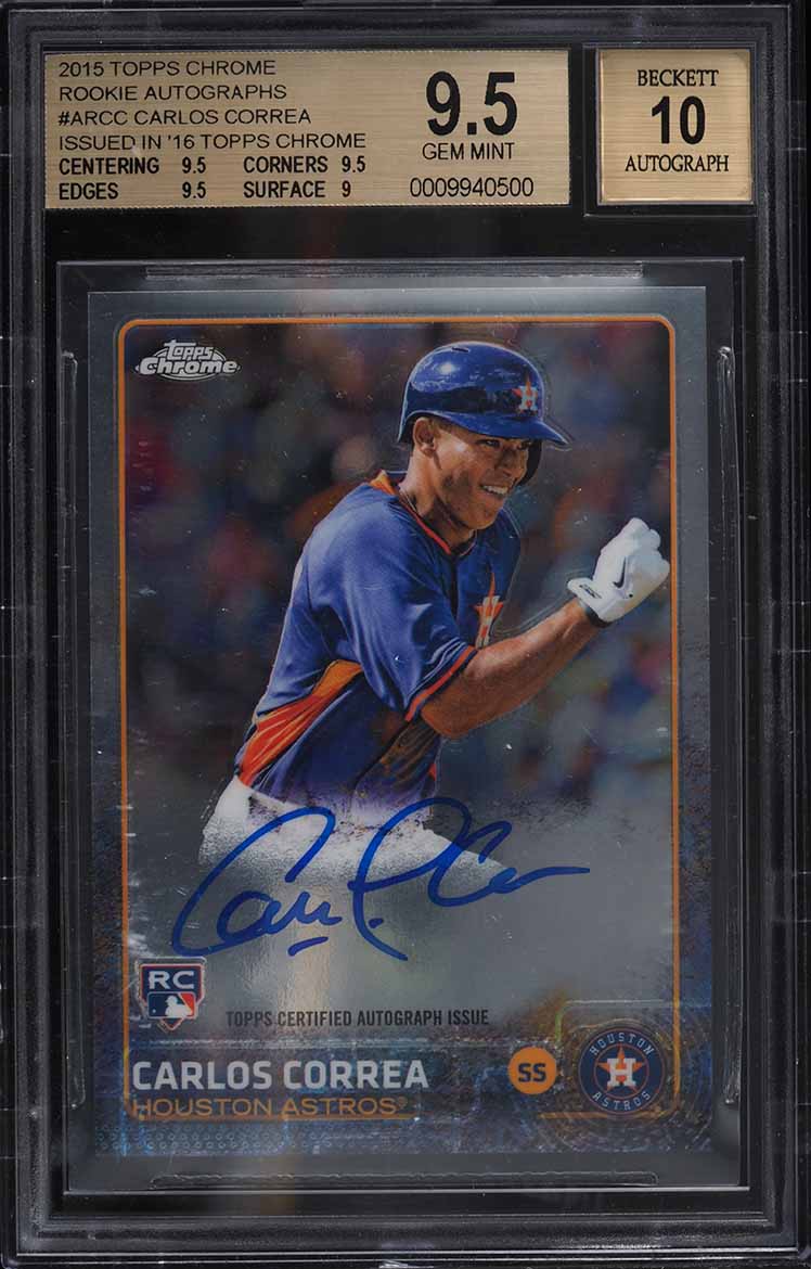 2015 Topps Chrome Carlos Correa ROOKIE RC AUTO #ARCC BGS 9.5 GEM