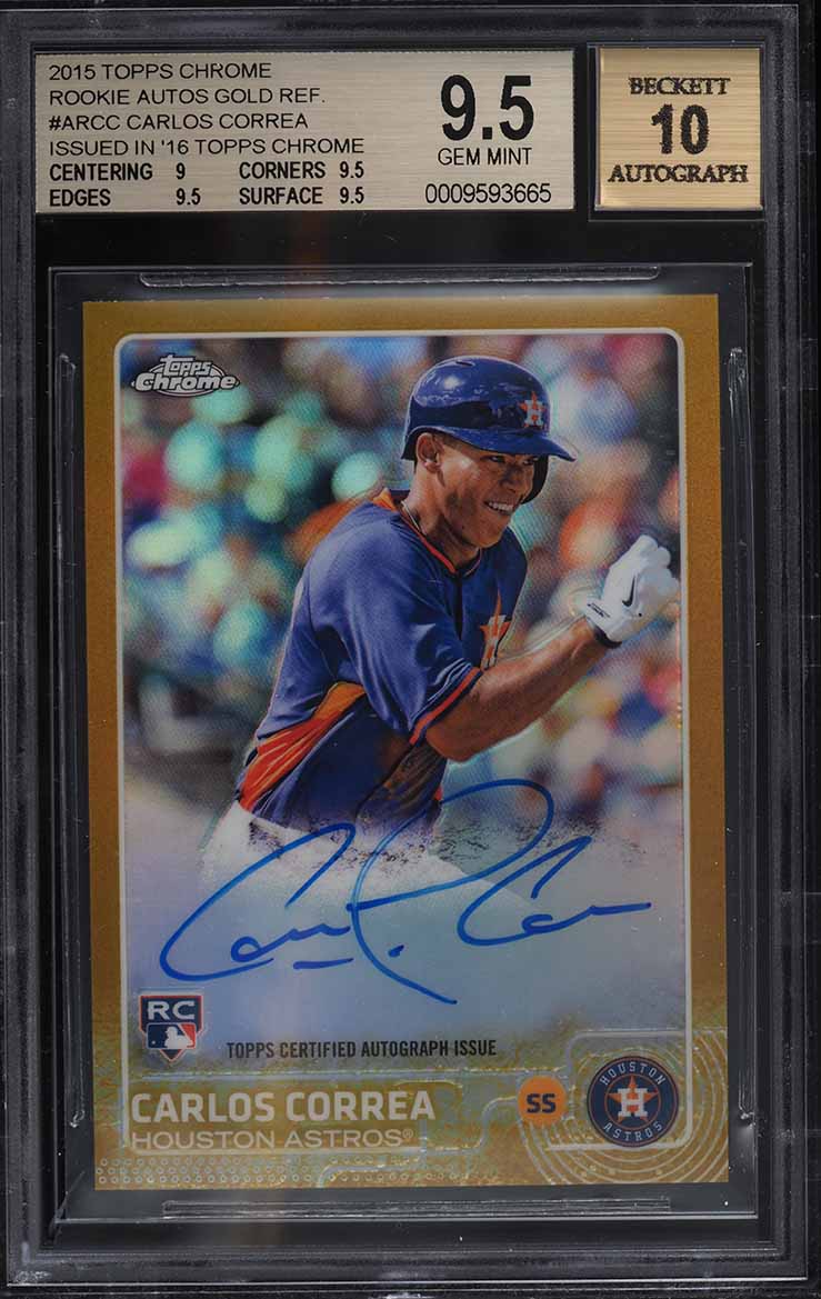 2015 Topps Chrome Gold Refractor Carlos Correa ROOKIE RC AUTO /50