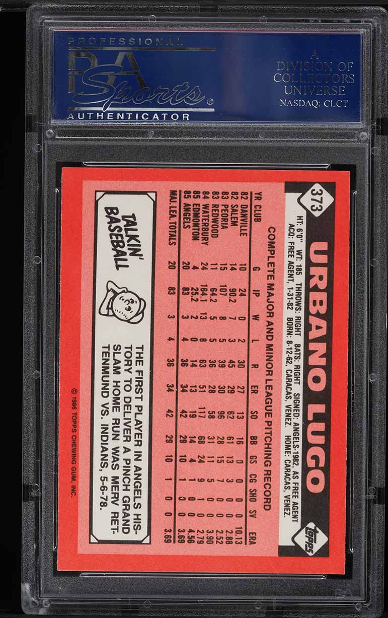 1986 Topps Tiffany Urbano Lugo #373 PSA 10 GEM MINT