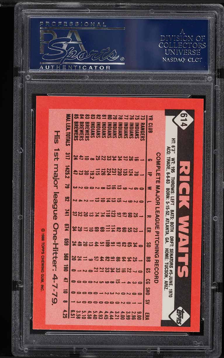1986 Topps Tiffany Rick Waits #614 PSA 10 GEM MINT