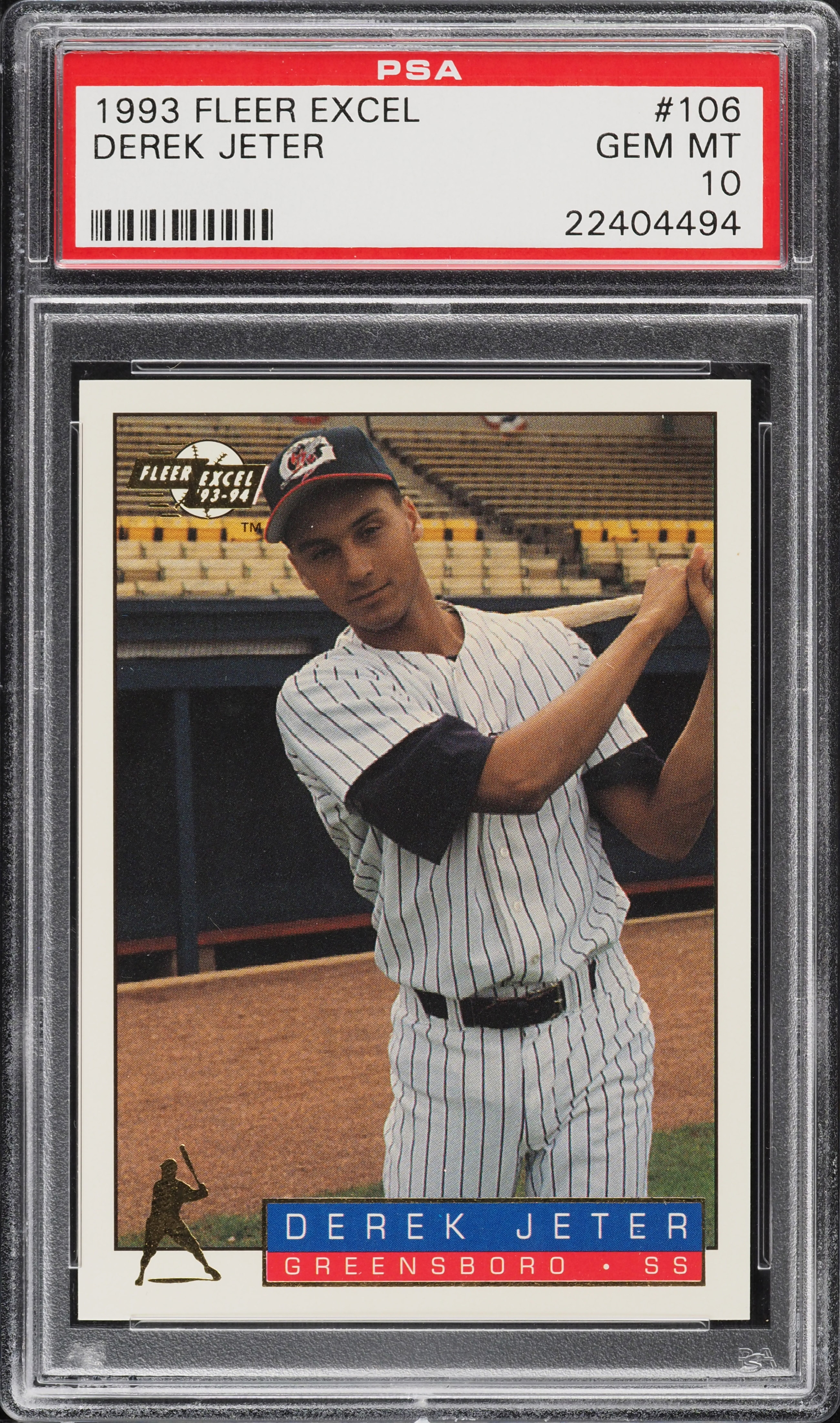 1993 Fleer Excel Derek Jeter ROOKIE #106 PSA 10 GEM MINT on