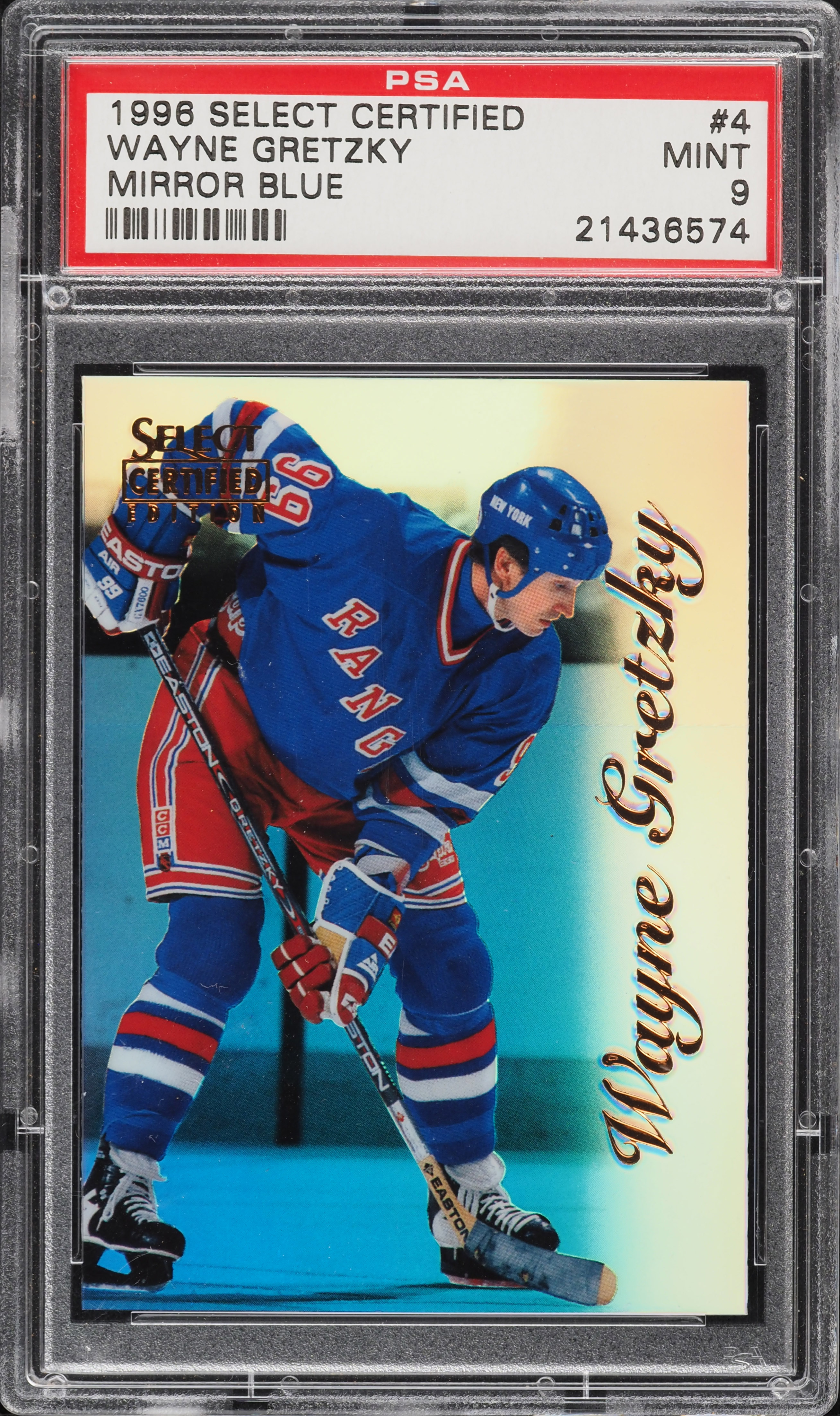 1996 Select Certified Mirror Blue Wayne Gretzky #4 PSA 9 MINT on