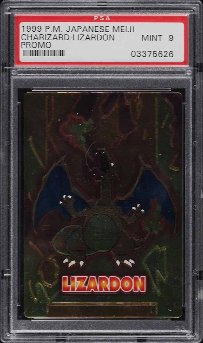 1999 Pokemon Japanese Meiji Promo Embossed Charizard PSA 9 MINT