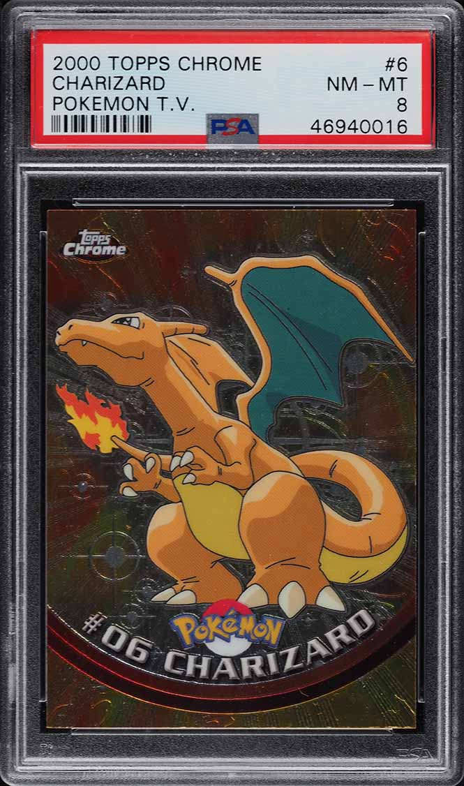 2000 Pokemon Topps Chrome Series 1 Charizard #6 PSA 8 NM-MT on