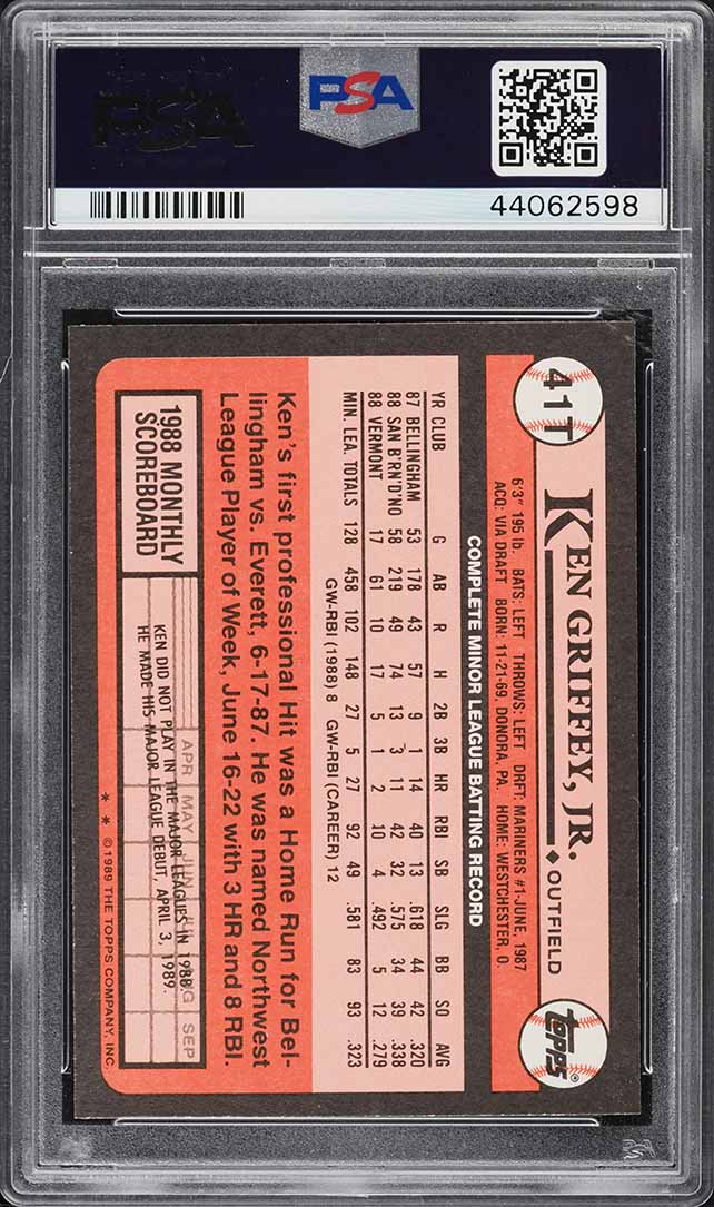 1989 Topps Traded Ken Griffey Jr. ROOKIE #41T PSA 10 GEM MINT