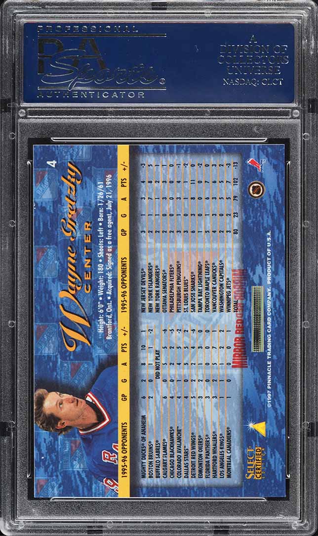 1996 Select Certified Mirror Red Wayne Gretzky #4 PSA 10 GEM MINT